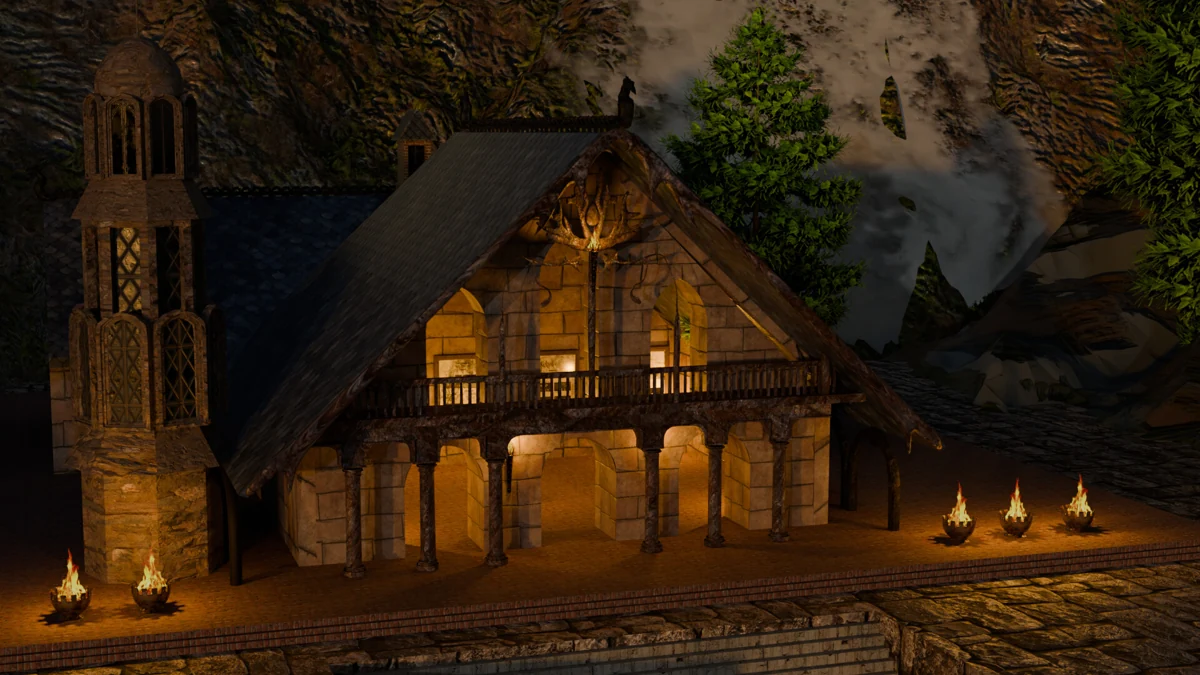 A detailed medieval hall environment by GV Shriram.